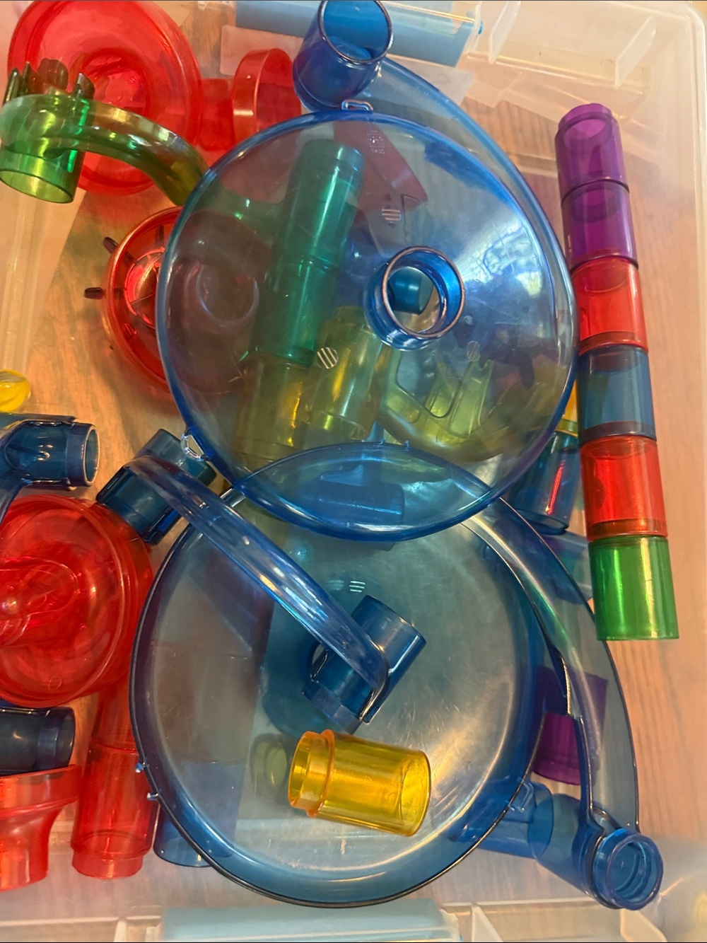 Kids Colorful Marble Run Toy Set - Blue, Red, Green, Yellow, Purple